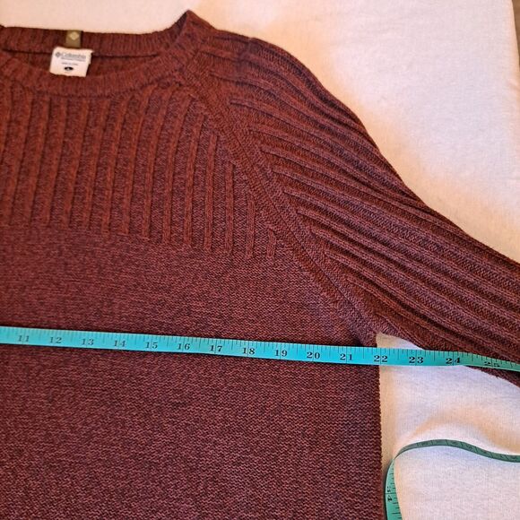Columbia Ribbed Sweater Men's L Long Sleeve Cotton Knit Warm Pullover - Picture 3 of 8